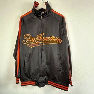 Gogo Sports Mens San Francisco California Track Jacket XXL Black Orange Pockets